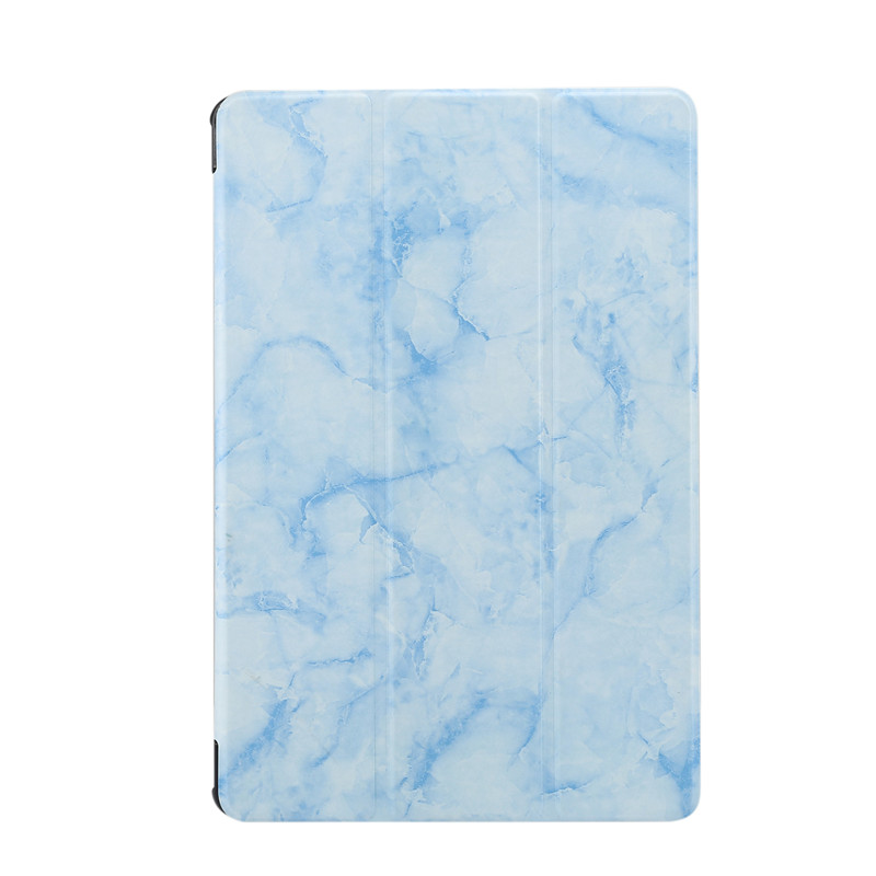เคส Samsung Galaxy Tab S7 11นิ้ว T870 T875#เคสฝาพับปกสามพับลายเนื้อหินอ่อน Marble Texture Tri-fold PU Leather + PC Stand Tablet Shell
