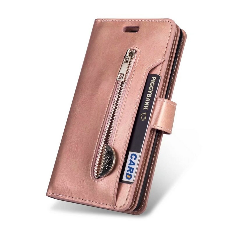 Case Huawei P40 Pro #เคสฝาพับแบบกระเป๋าสตางค์ช่องใส่บัตรหลายช่อง Multi-slot Wallet Zippered Leather พร้อมสายคล้อง