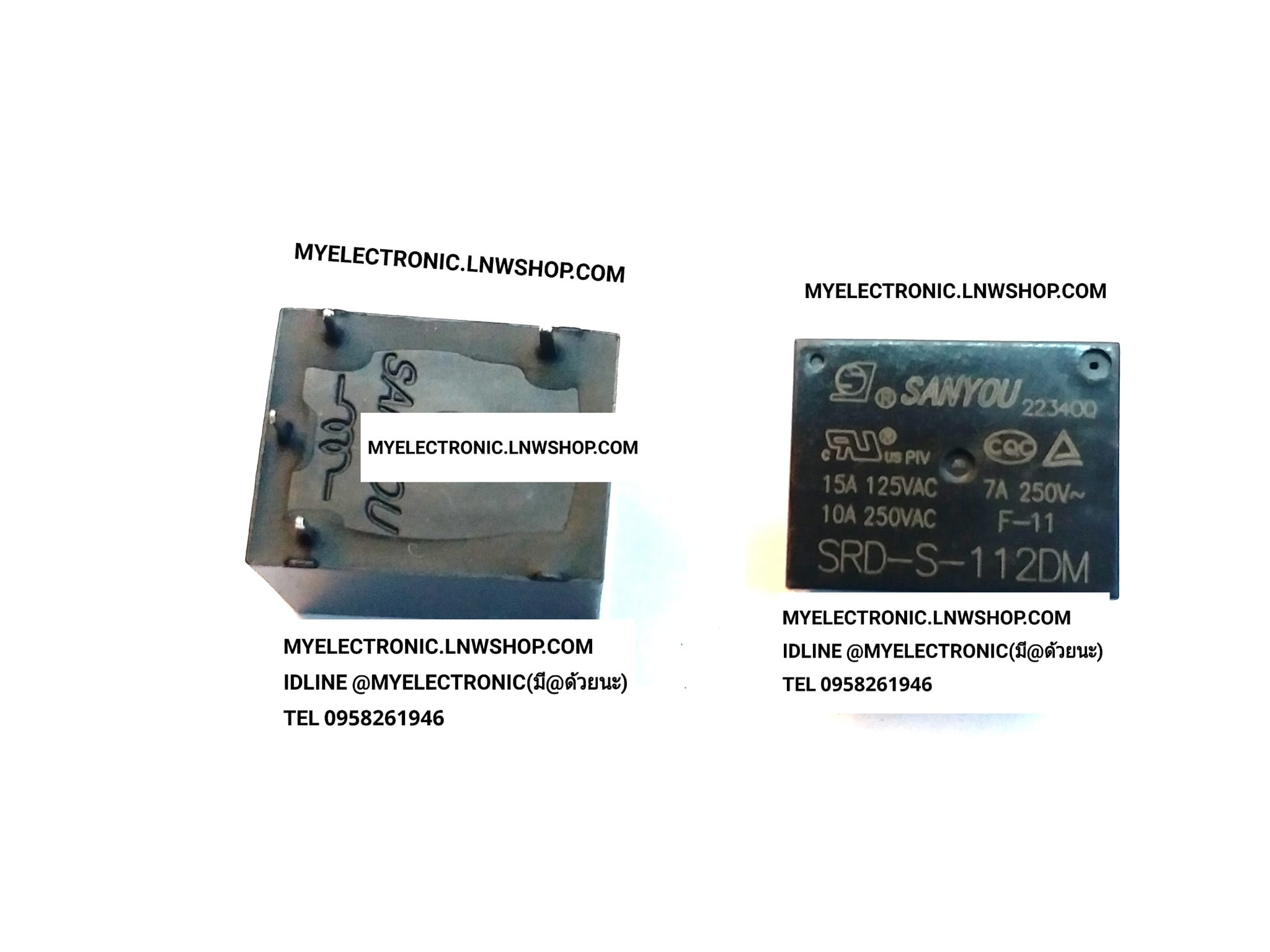ขาย SRD-S-112DM รีเลย์คอยล์12V4ขา ขนาด กว้าง19.5 ยาว15 สูง15มม. 19.5x15x15MM. รีเลย์สี่เหลี่ยม4ขา ยี่ห้อ SANYOU รีเลย์4ขา 15A125V 10A250V ราคา ตัวละ . . . . . หน่วย บาท