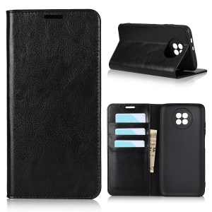 Case Redmi Note 9T 5G #เคสฝาพับหนังแท้แบบกระเป๋าสตางค์คุณภาพดี Crazy Horse Genuine Leather Cover