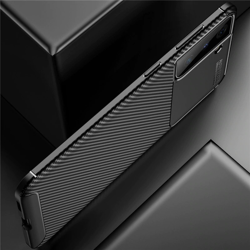 Case Samsung Galaxy S21 FE 5G#เคสฝาหลังนิ่ม Carbon Fiber Anti-drop TPU Protection