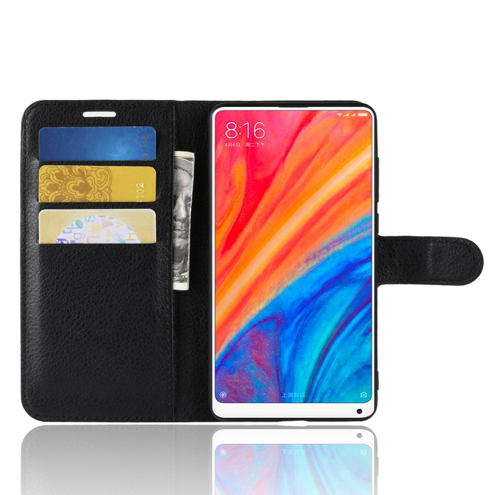 เคส Xiaomi Mi Mix 2s #เคสฝาพับสไตล์กระเป๋าสตางค์หนัง PU ผิวลิ้นจี่สีสันสวยงามทันสมัย