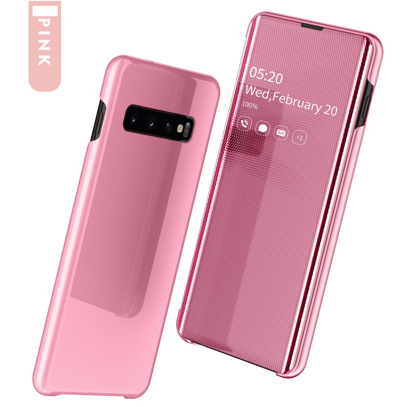Case Samsung Galaxy S10+ #เคสฝาพับแบบ Window Mirror Surface