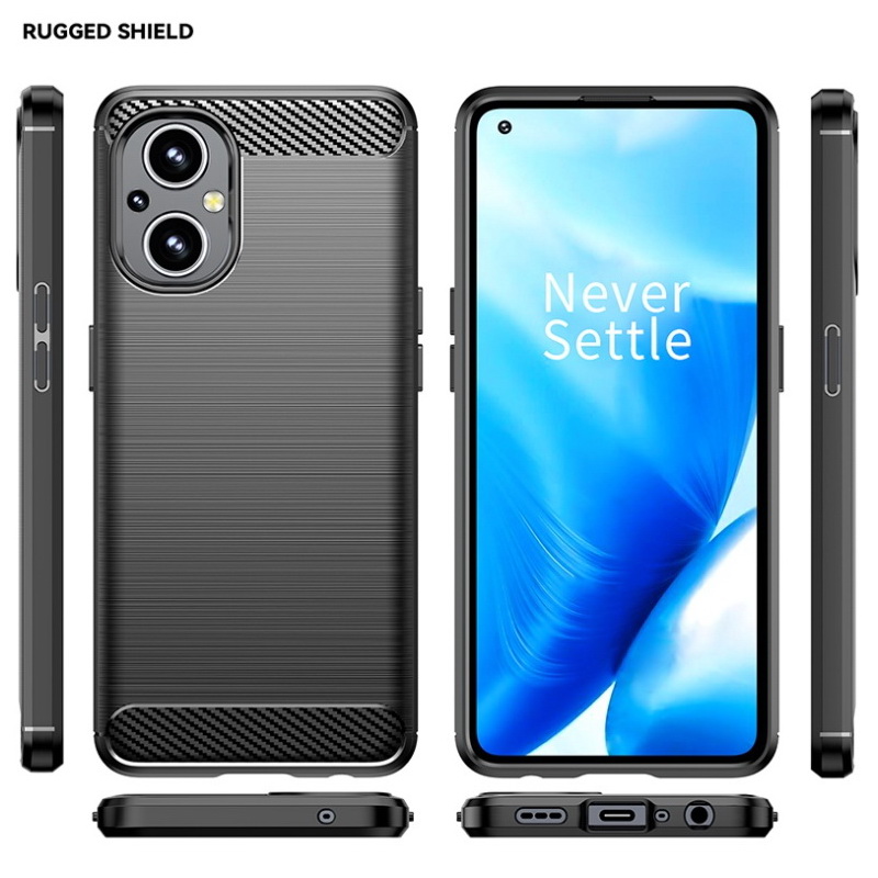 เคส OPPO Reno 7z 5G #เคสฝาหลังผิวแปรงคาร์บอนไฟเบอร์ Brushered TPU Back Case
