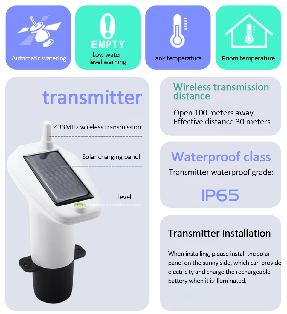 เซนเซอร์วัดความลึกถังน้ำ ultrasonic sensor แบบมีจอส่งสัญญาณ