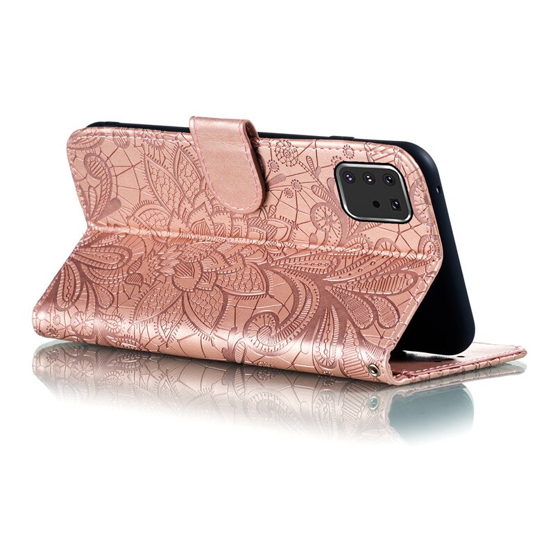 Case Samsung Galaxy Note 10 Lite #เคสฝาพับหนัง PU ผิวลายนูน Embossed Flower Leather Wallet