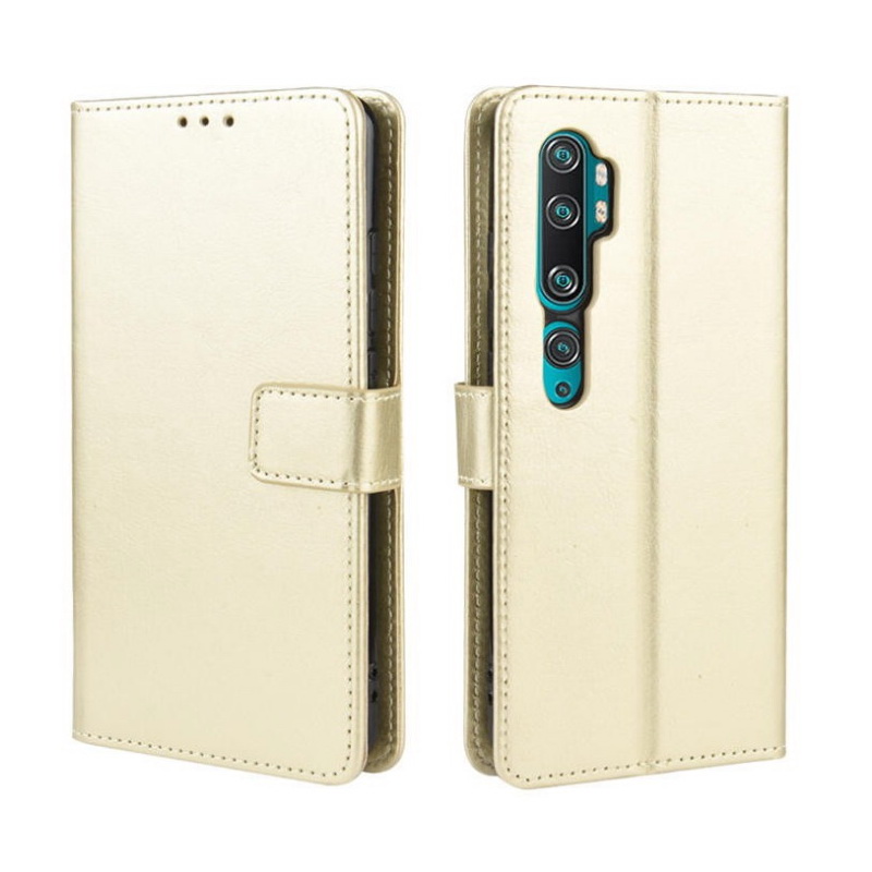 เคส Xiaomi Mi Note 10 Pro #เคสฝาพับหนัง PU ผิวหนังม้า Crazy Horse Texture Leather Wallet