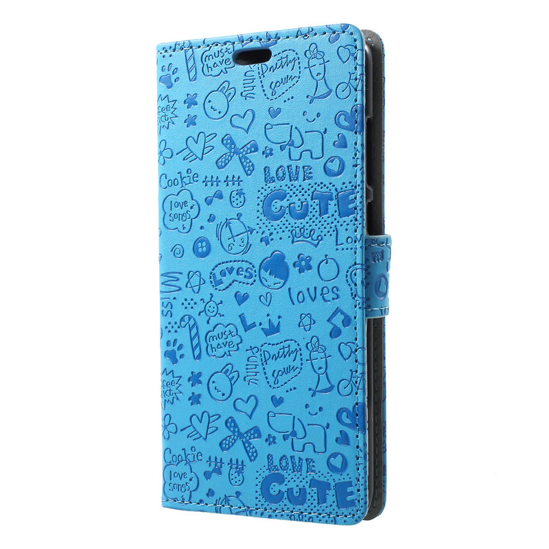 เคส Huawei nova 4 #เคสฝาพับลายการ์ตูน Graffiti น่ารักๆสีสันสดใส