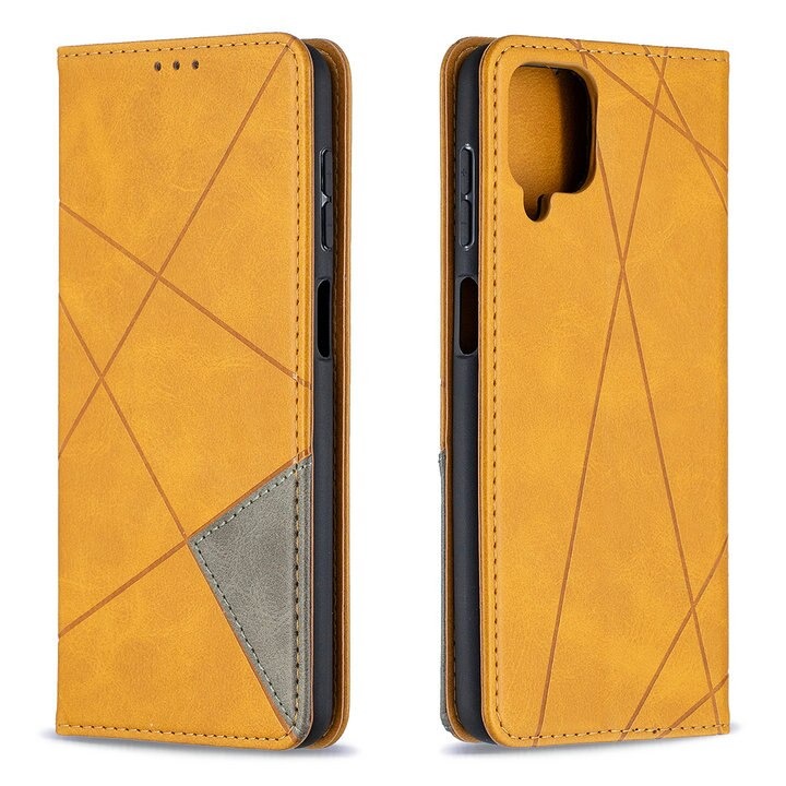เคส Samsung Galaxy A42 5G #เคสฝาพับหนัง PU มีช่องเสียบ ID บัตรอื่นๆในตัว Geometric Pattern Leather Card Holder Protective
