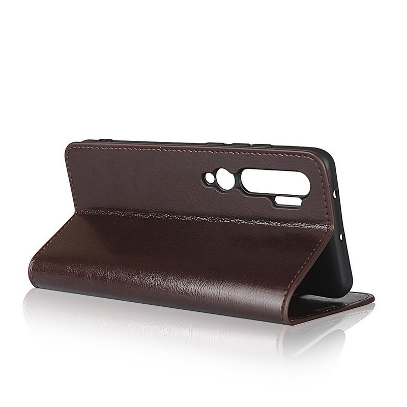 Case Xiaomi Mi Note 10 Pro #เคสฝาพับหนังแท้แบบกระเป๋าสตางค์คุณภาพดี Crazy Horse Genuine Leather Cover