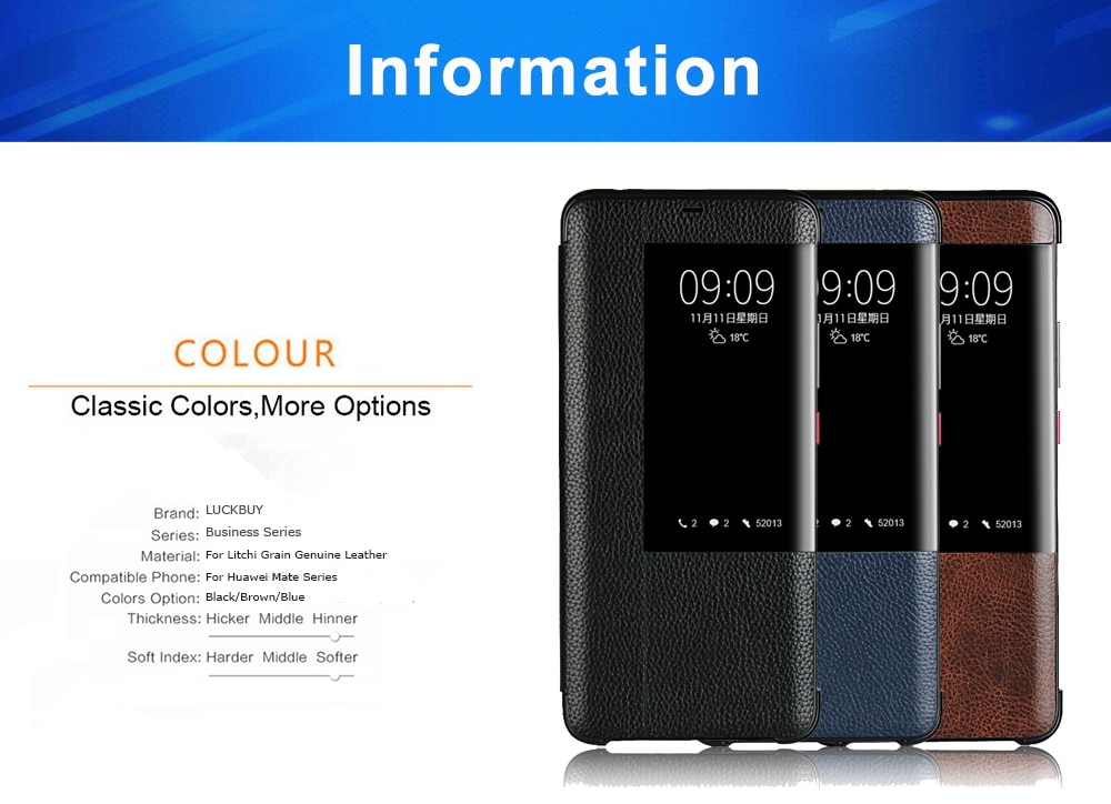 Case Huawei Mate 20 Pro #เคสฝาพับมีช่องวิวผิวลิ้นจี่ View Window Litchi Skin Genuine Leather Flip Cover