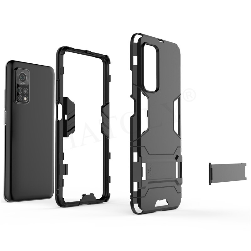Case Xiaomi Mi 10T Pro#เคสฝาหลังพลาสติก ไฮบริด TPU + Kickstand