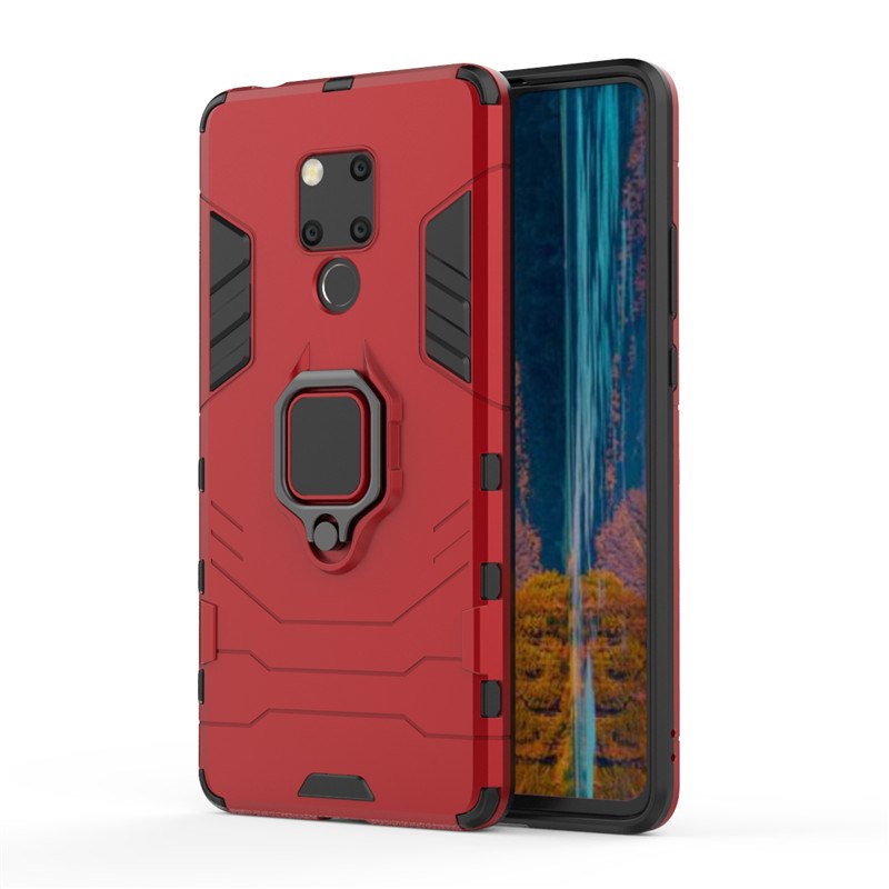 Case Huawei Mate 20 X #เคสฝาหลังพลาสติกแข็ง +TPU Hybrid Case มีแหวนสวมนิ้วโลหะ