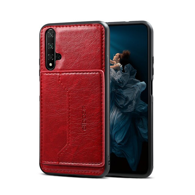 Case Huawei Nova 5T #เคสฝาหลัง TPU เคลือบหนัง PU Crazy Horse Leather Coated PC + TPU Hybrid