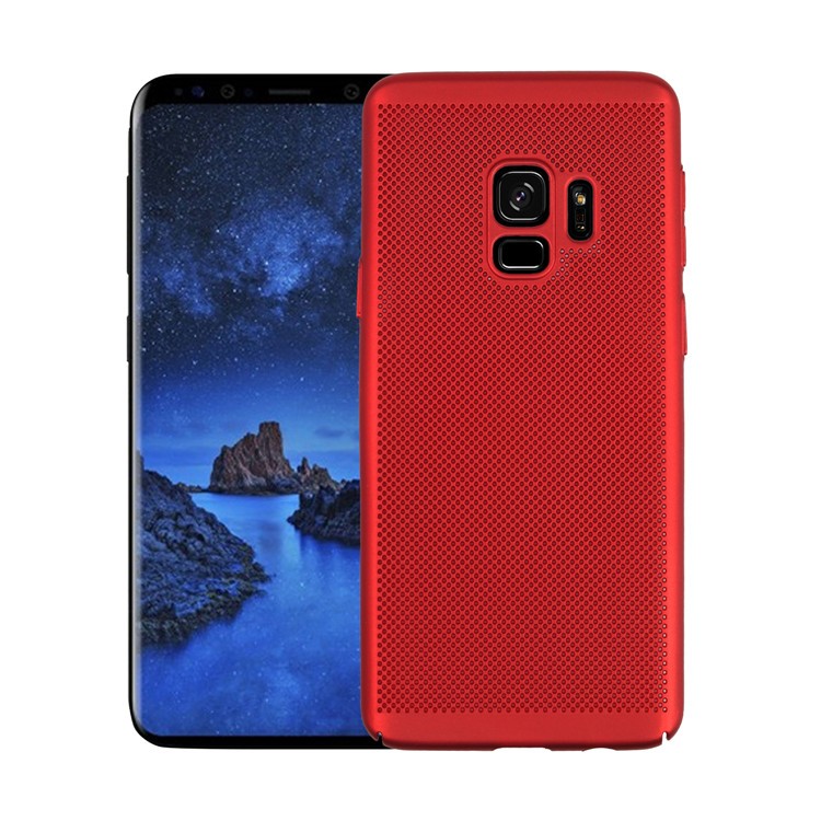 Case Samsung Galaxy S9 #เคสฝาหลังพลาสติกรูตะแกรงช่วยระบายความร้อน Hollow Mesh PC Shell