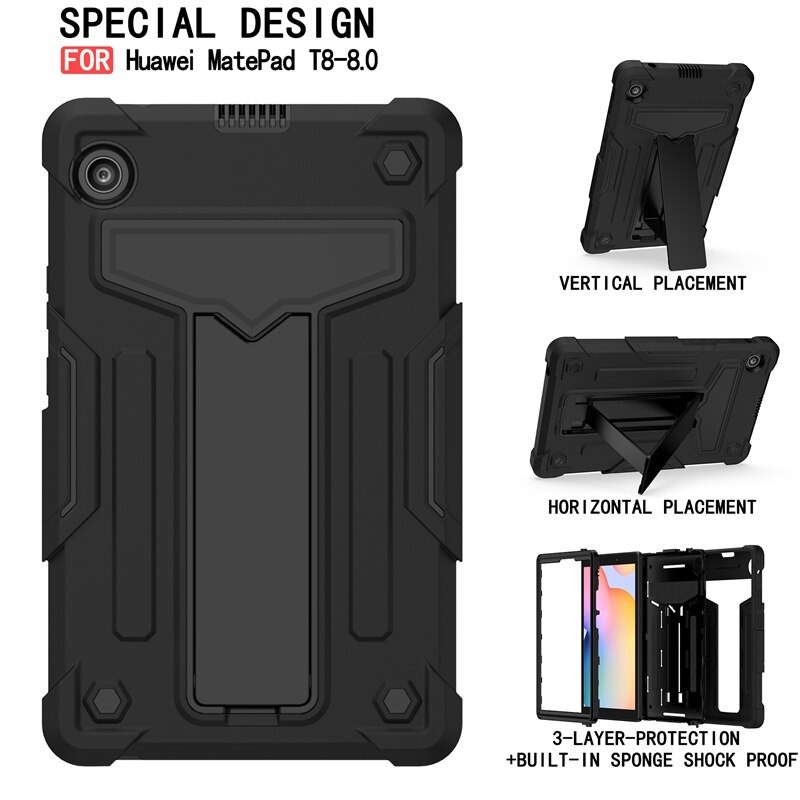 Case Huawei MatePad T8 8 นิ้ว #เคสฝาหลังกันกระแทกมีขาตั้ง Kickstand PC Silicone Armour Defender