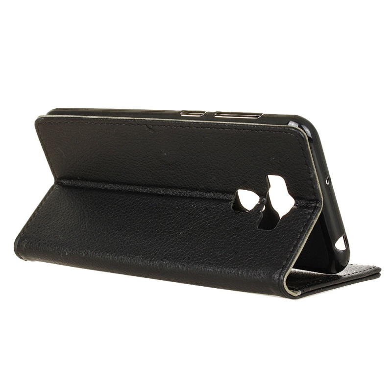 Case Asus Zenfone 3 Max ZC553KL #เคสหนังฝาพับผิวลิ้นจี่มีช่องเสียบการ์ด Litchi Grain Phone Case Wallet (PU Leather + TPU)