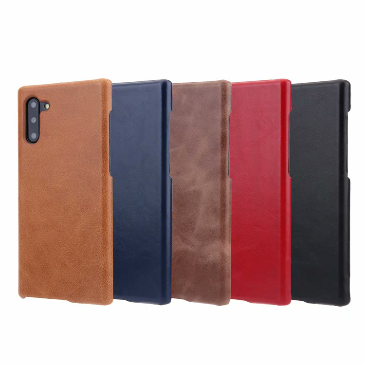 Case Samsung Galaxy Note 10 #เคสฝาหลังหนังแท้ Retro Matte Genuine Leather Phone Case