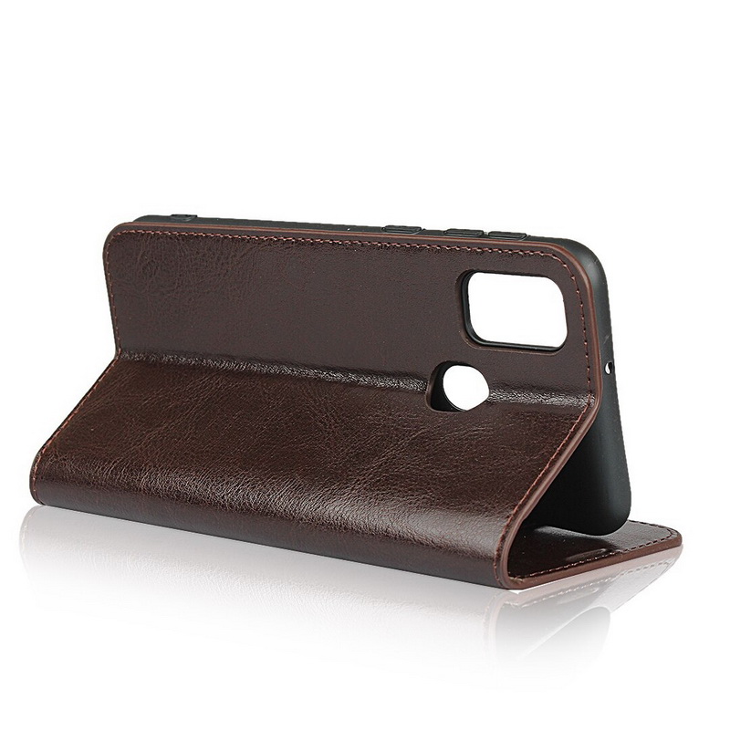 Case Samsung Galaxy M21 #เคสฝาพับหนังแท้แบบกระเป๋าสตางค์คุณภาพดี Crazy Horse Genuine Leather Cover