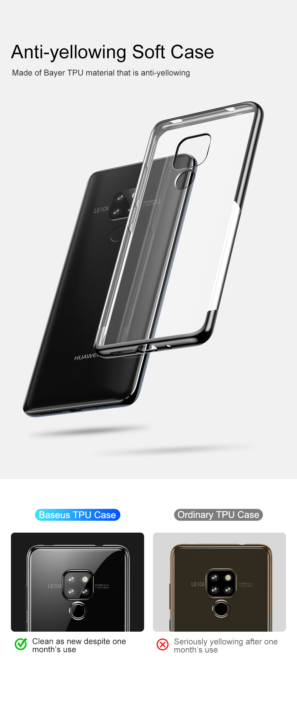 Case Huawei Mate 20 #เคสฝาหลัง BASEUS Shining Series Plated TPU