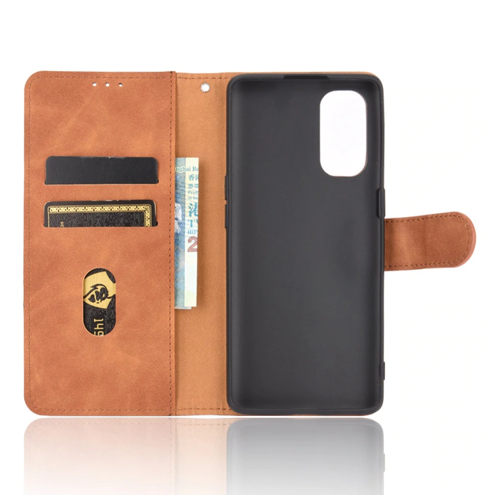 เคส OPPO Reno 4 4G #เคสฝาพับแบบกระเป๋าสตางค์หนัง PU มีช่องใส่บัตร Leather Wallet Card Holder Phone Cover