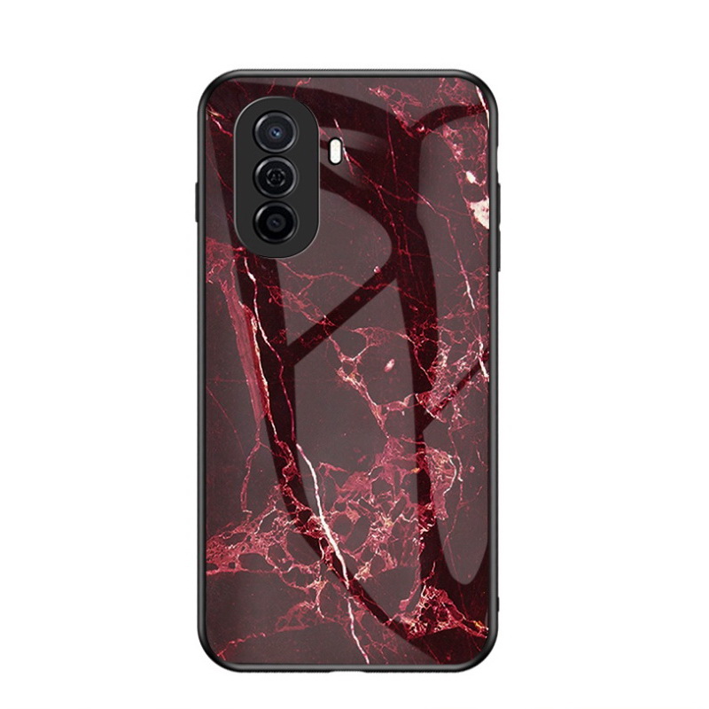 Case Huawei Nova Y70 #เคสฝาหลัง Gradient Color ลายหินอ่อน Glass + PC + TPU Hybrid Case