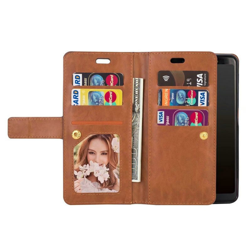 Case Huawei P40 Pro #เคสฝาพับแบบกระเป๋าสตางค์ช่องใส่บัตรหลายช่อง Multi-slot Wallet Zippered Leather พร้อมสายคล้อง