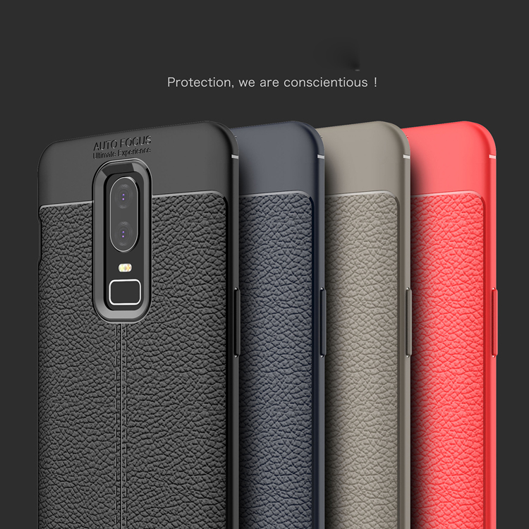 Case OnePlus 6 #เคสฝาหลัง TPU ผิวลิ้นจี่ช่วยป้องกันลายนิ้วมือและกันลื่นได้ดี