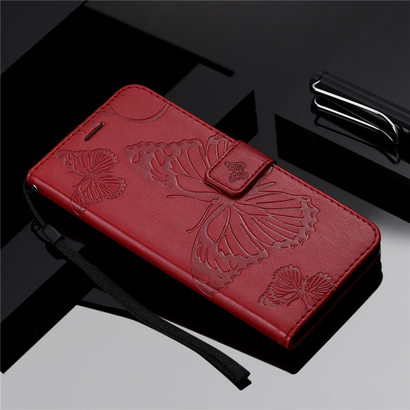 Case OPPO A9 (2020) / OPPO A5 (2020) #เคสฝาพับหนัง PU Imprint Butterflies Pattern