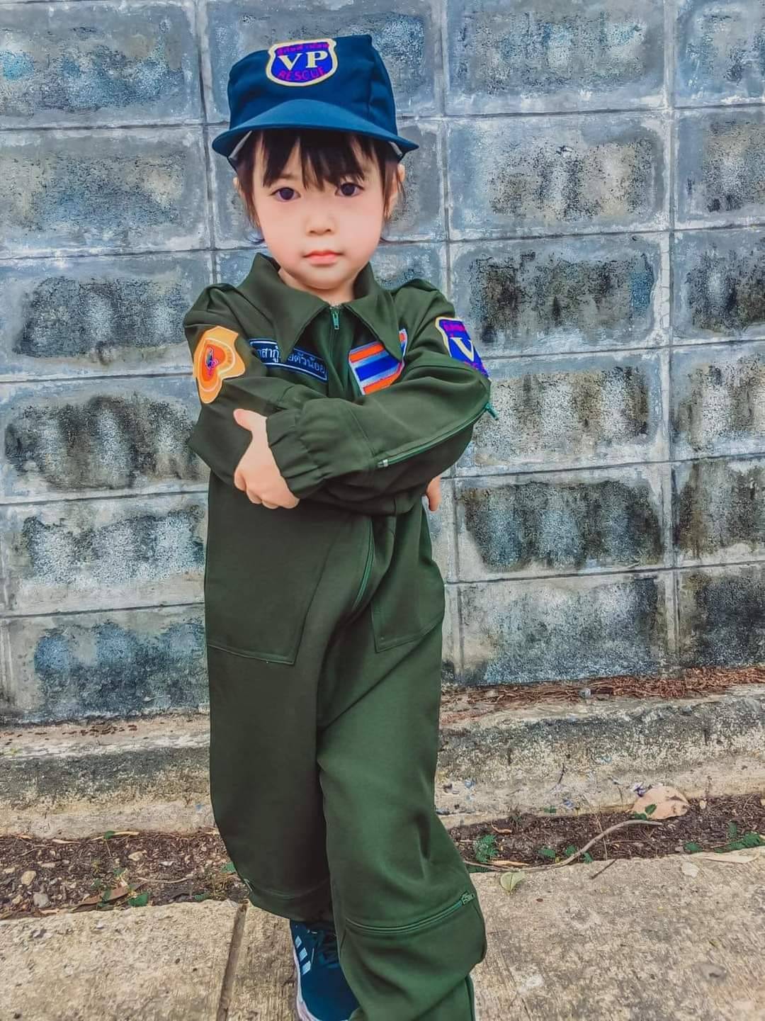 ชุดเด็กอาสากู้ภัยตัวน้อย สีเขียว