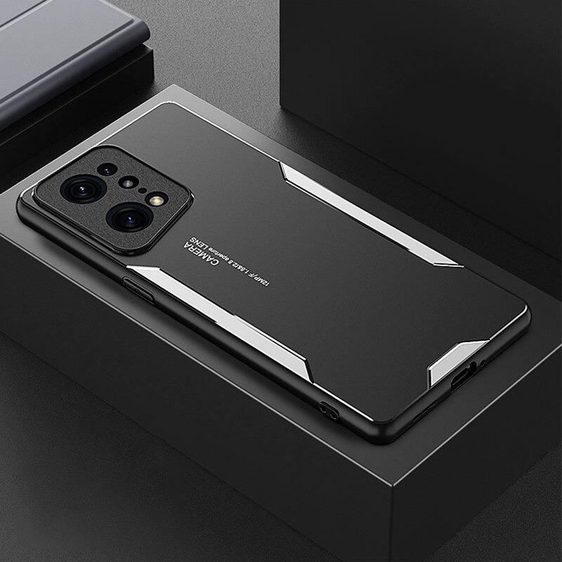 เคส OPPO Find X5 Pro 5G #เคสฝาหลังไฮบริด Metal +TPU Shockproof metal back plate Phone Back Cover