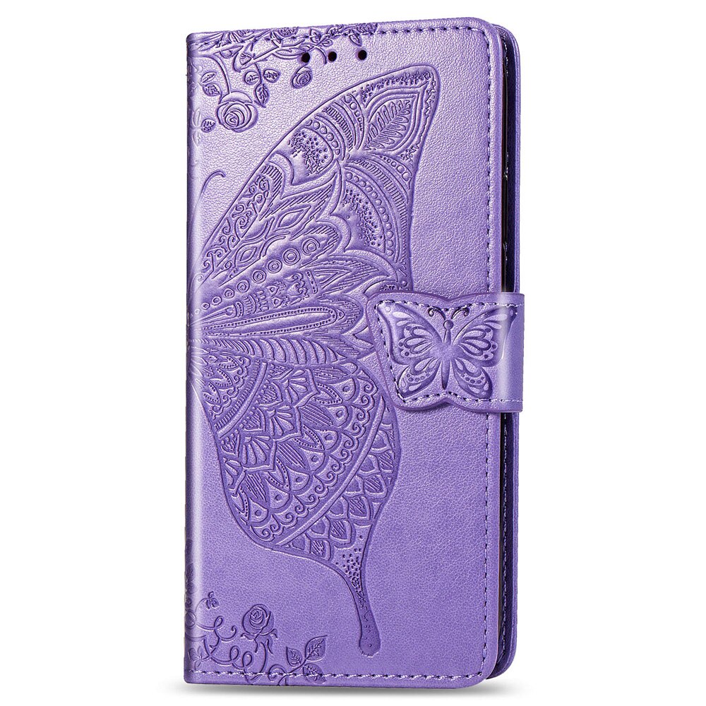 Case Vivo Y19 #เคสฝาพับ Imprint ลายผีเสื้อดอกไม้