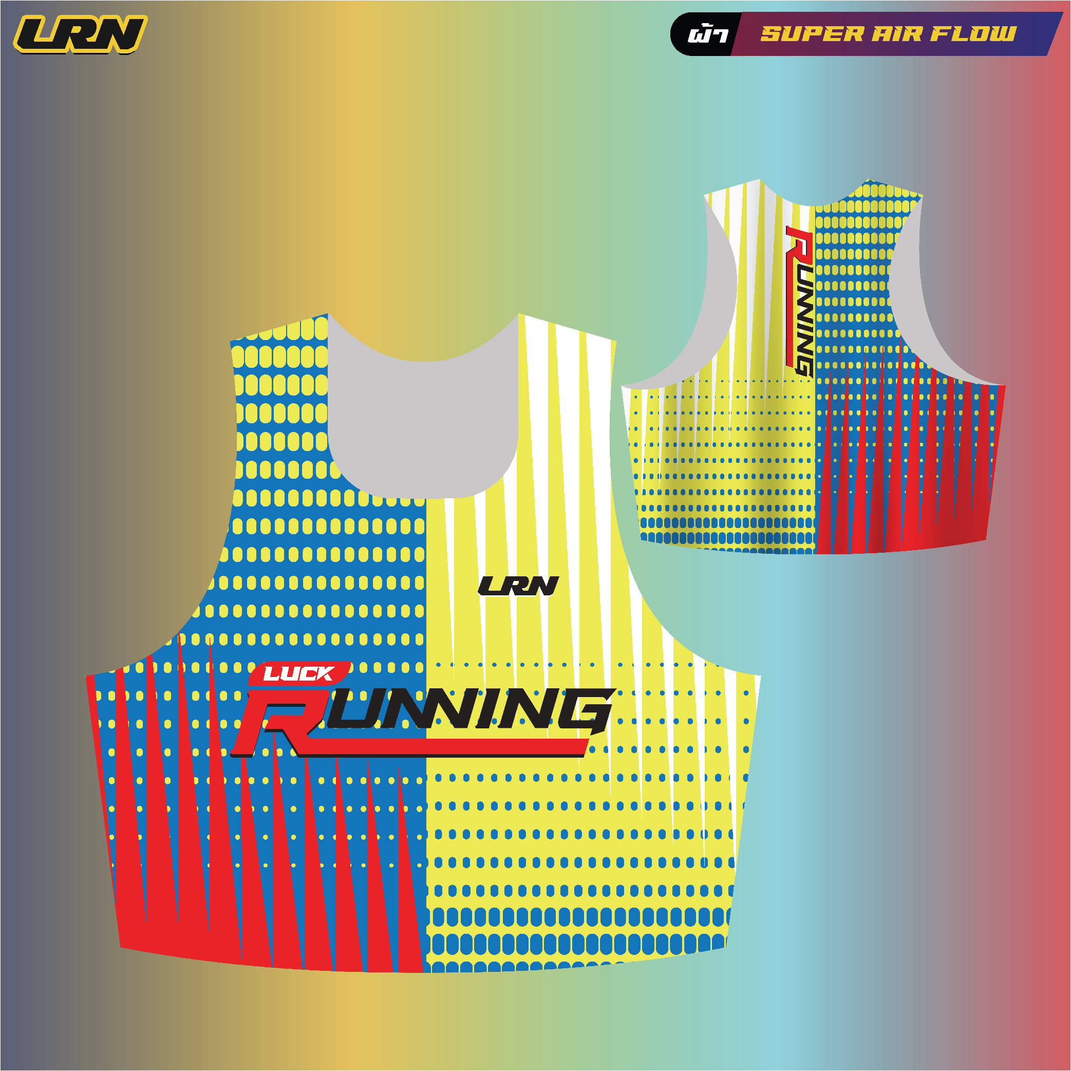เสื้อวิ่งพิมพ์ลาย LRN เนื้อผ้า Super Air Flow (SF02)