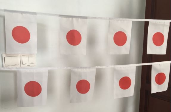 ธงชาติญี่ปุ่น (ธงราวญี่ปุ่น) 日本 国旗 串 挂 旗 小 国旗 装饰 小 旗子 Japan Flag String Hanging Flag Small Flag Decoration Small Flag