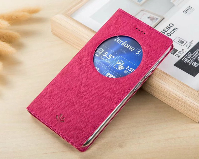 เคส Asus Zenfone 3 ZE552KL #เคสฝาพับหนัง PU มีช่องวิว VILI Folding Stand Hollow Window Leather