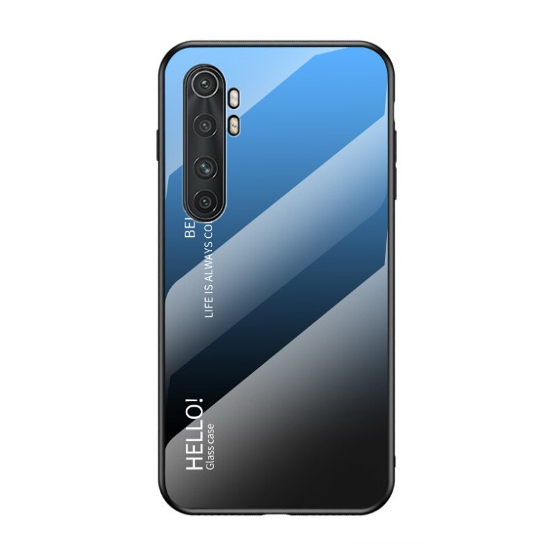 เคส Xiaomi Mi Note 10 Lite #เคสฝาหลัง Gradient Color Glass + PC + TPU Hybrid Case