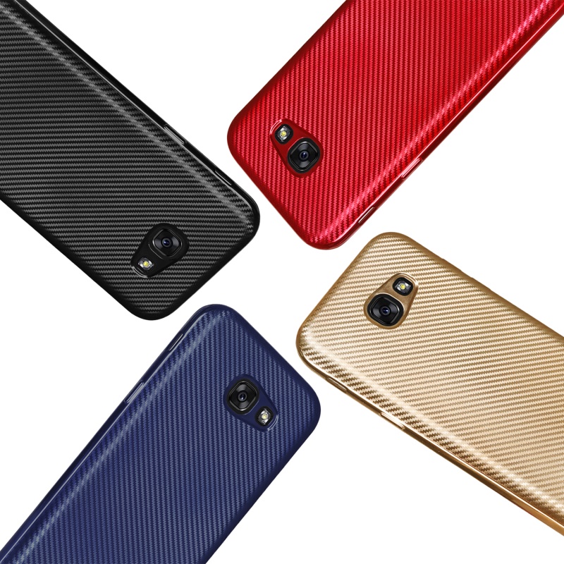 Case Samsung Galaxy A7 2017 #เคสคาร์บอนไฟเบอร์ลายเคฟล่า TPU สีสันสวยงามโดดเด่น