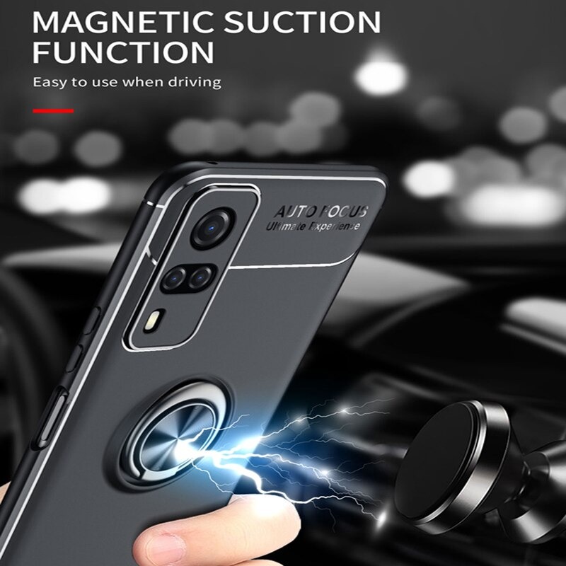 เคส Vivo Y31 2021 #เคสฝาหลัง Soft TPU Finger Ring Kickstand (แผ่นโลหะแบบ Built-in) Soft TPU
