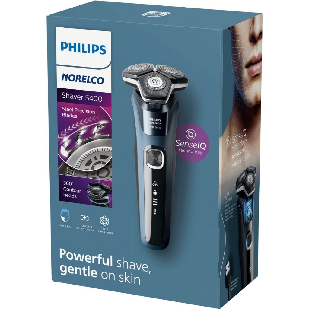 Philips® Norelco Electric Shaver 5400 Steel Precision Blades SenseIQ Technology Model: S5210/81 ฟิลิปส์ เครื่องโกนหนวด