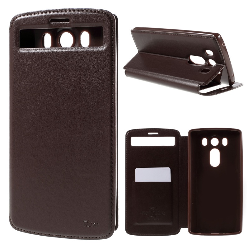 Case LG V10 เคส ROAR KOREA แบบฝาพับหนัง PU มีช่องวิว คุณภาพดี
