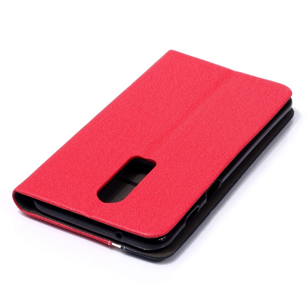เคส OnePlus 6 #เคสฝาพับหนัง PU ออกแบบสีทูโทนตัดแถบสีคมชัด Contrast Color PU Leather