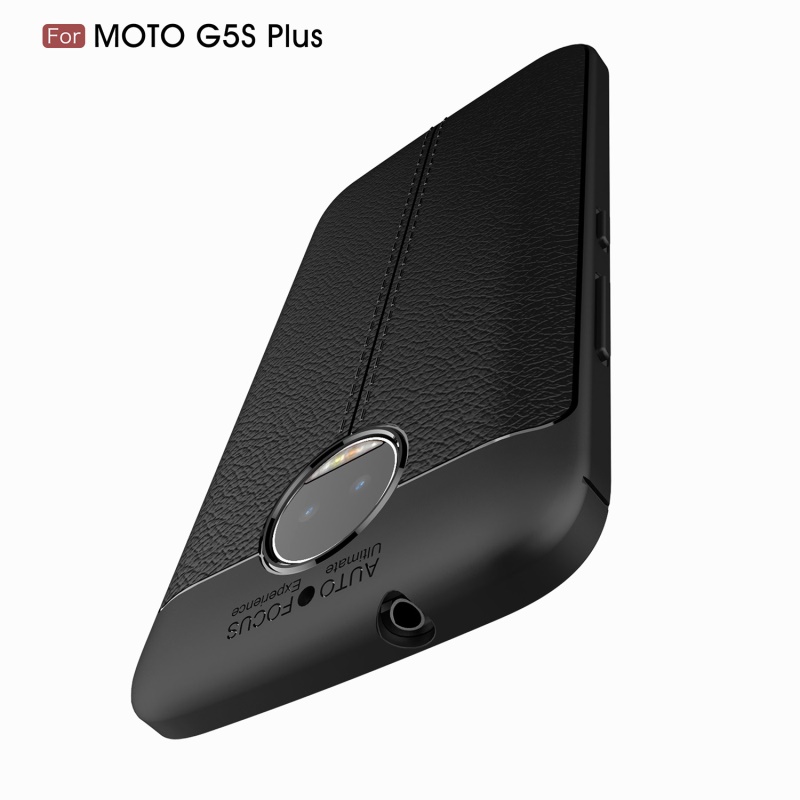 เคส Moto G5S Plus 5.5 นิ้ว #เคสฝาหลังหนังPU ผิวลิ้นจี่ช่วยป้องกันลายนิ้วมือและกันลื่นได้ดี