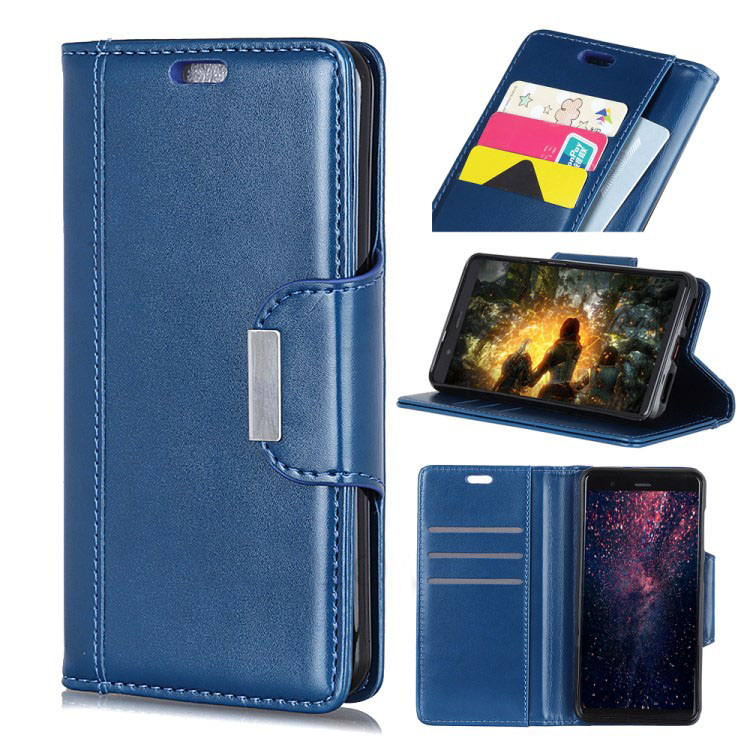 เคส Samsung Galaxy A7 (2018) #เคสฝาพับหนัง PU แบบกระเป๋าสตางค์ 3 Card Slots