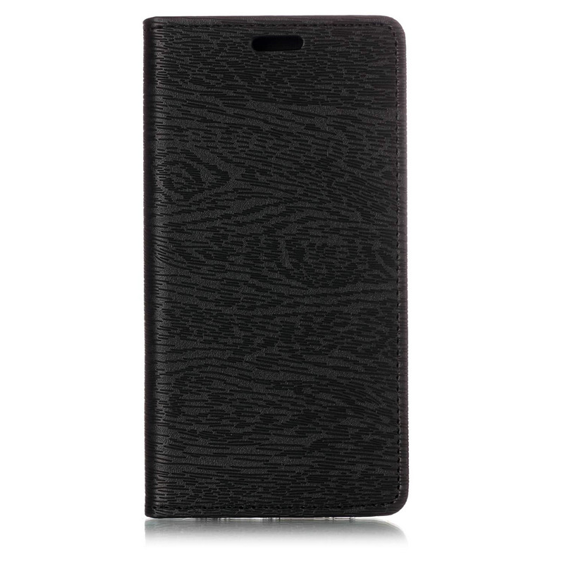 เคส Samsung Galaxy A8 Plus 2018 #เคสฝาพับหนัง PU พื้นผิวลายเนื้อไม้ Wood Texture Leather