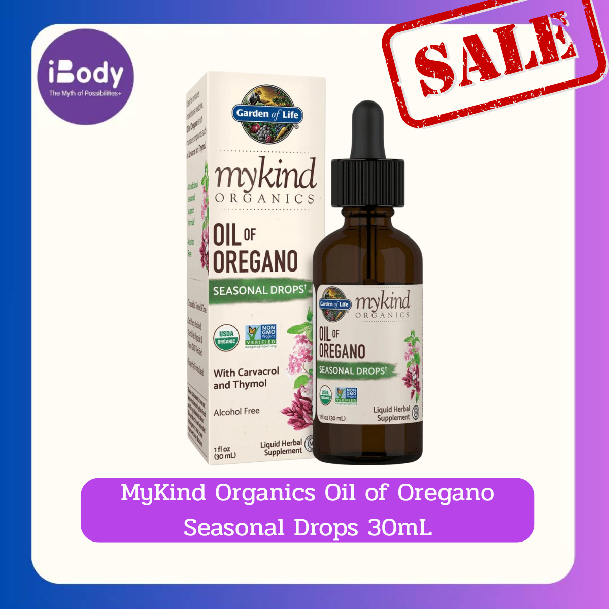 Garden of Life - MyKind Organics Oil of Oregano Seasonal Drops 30 mL น้ำมันออริกาโนสกัด