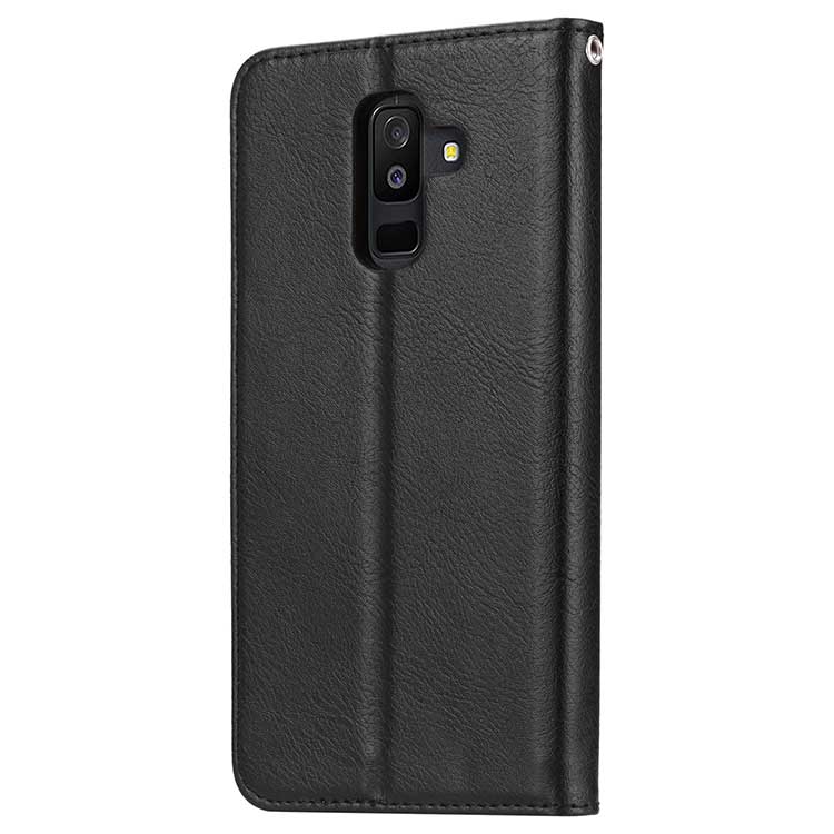 เคส Samsung Galaxy A6+ (2018) #เคสฝาพับแบบกระเป๋าสตางค์หนัง PU มีช่องเสียบบัตรคุณภาพดี