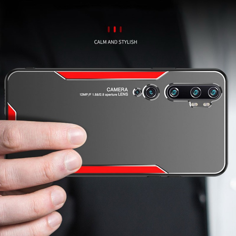 เคส Xiaomi Mi Note 10 Pro #เคสฝาหลังไฮบริด Metal +TPU Shockproof metal back plate Phone Back Cover