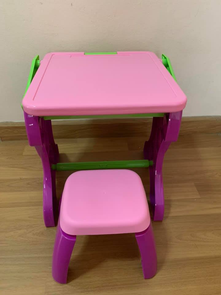 ชุดโต๊ะเขียนหนังสือกระดานเรียนรู้ 2in1 พร้อมเก้าอี้