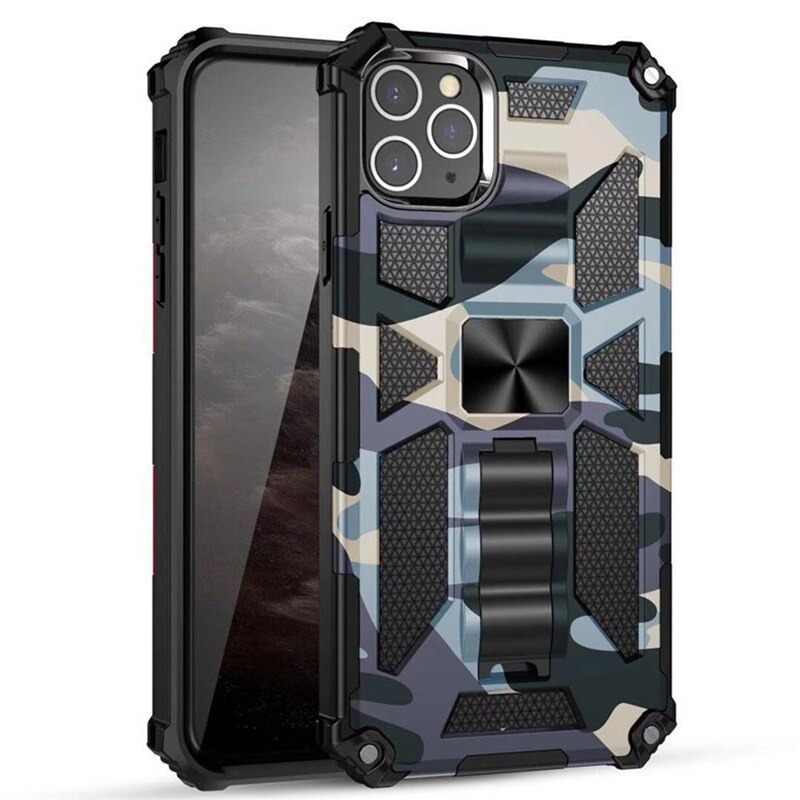 เคส iphone 7 plus / 8 plus #เคสแบบฝาหลัง ไฮบริด PC TPU + Kickstand ลายพราง Camouflage Design