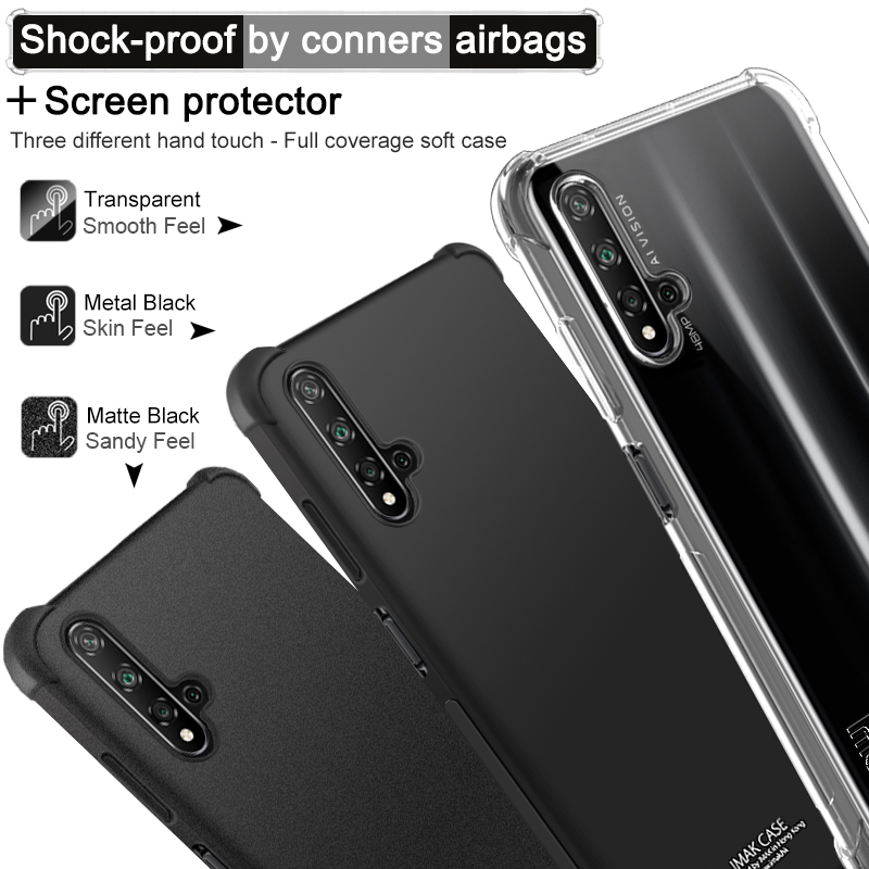 Case Huawei Nova 5T #เคสฝาหลัง IMAK Skin Feel Anti-drop #เคสฝาหลัง TPU Case + ฟิล์มกันรอย Explosion-proof Screen Film